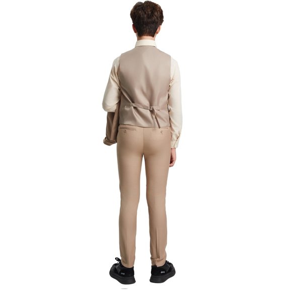 EXCLUSIVE Stacy Adams 5pc Boys Suit Slim-Fit, Mid Tan - Picture 2 of 5